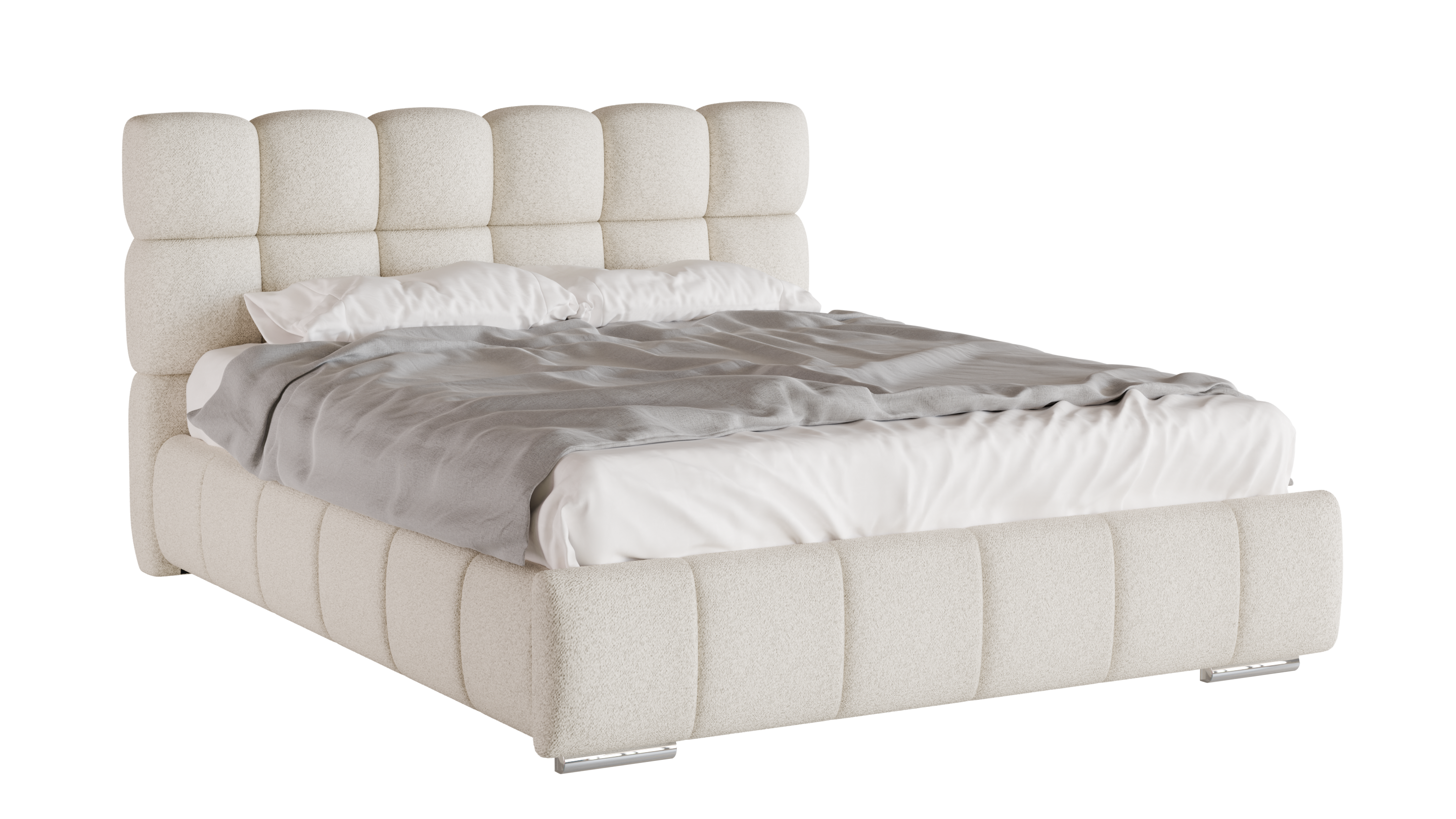 Polsterbett BLISS 160x200cm mit Bettkasten - Beige (Bezug Raven 22), wahlweise mit Matratze